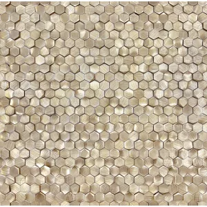 Мозаика LeeDo Alchimia Aluminium 3D Hexagon Gold 8x14x6 30,6х29,7 см